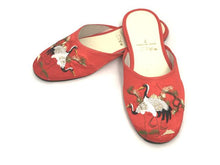Crane Embroidery Satin Slippers (Available in Nov.)